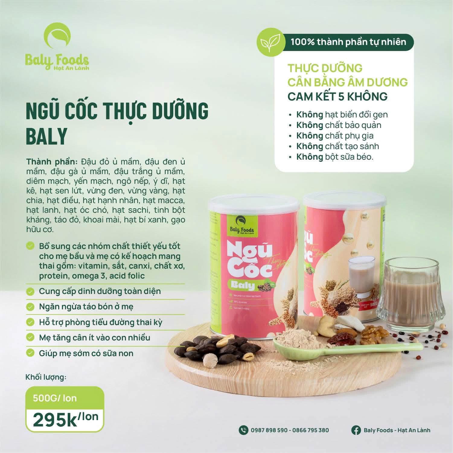 Ngũ Cốc Thực Dưỡng Baly Cho Mẹ Bầu Balyfoods 500g - Ảnh 3