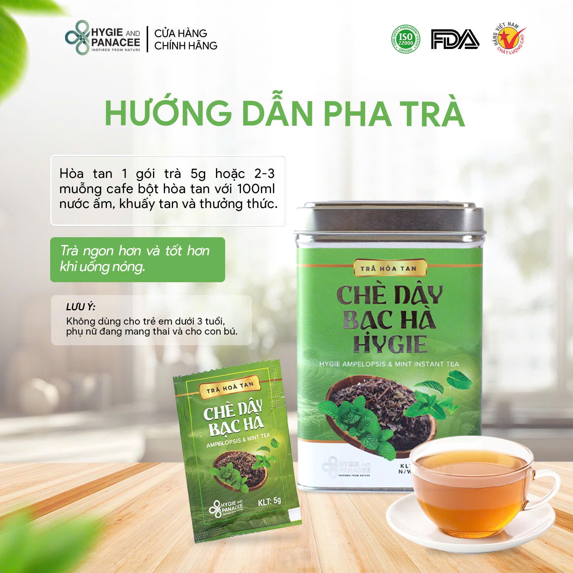 Trà Chè Dây Bạc Hà Hygie Hỗ Trợ Giảm Đau Dạ Dày 120g/150g/250g - Ảnh 4