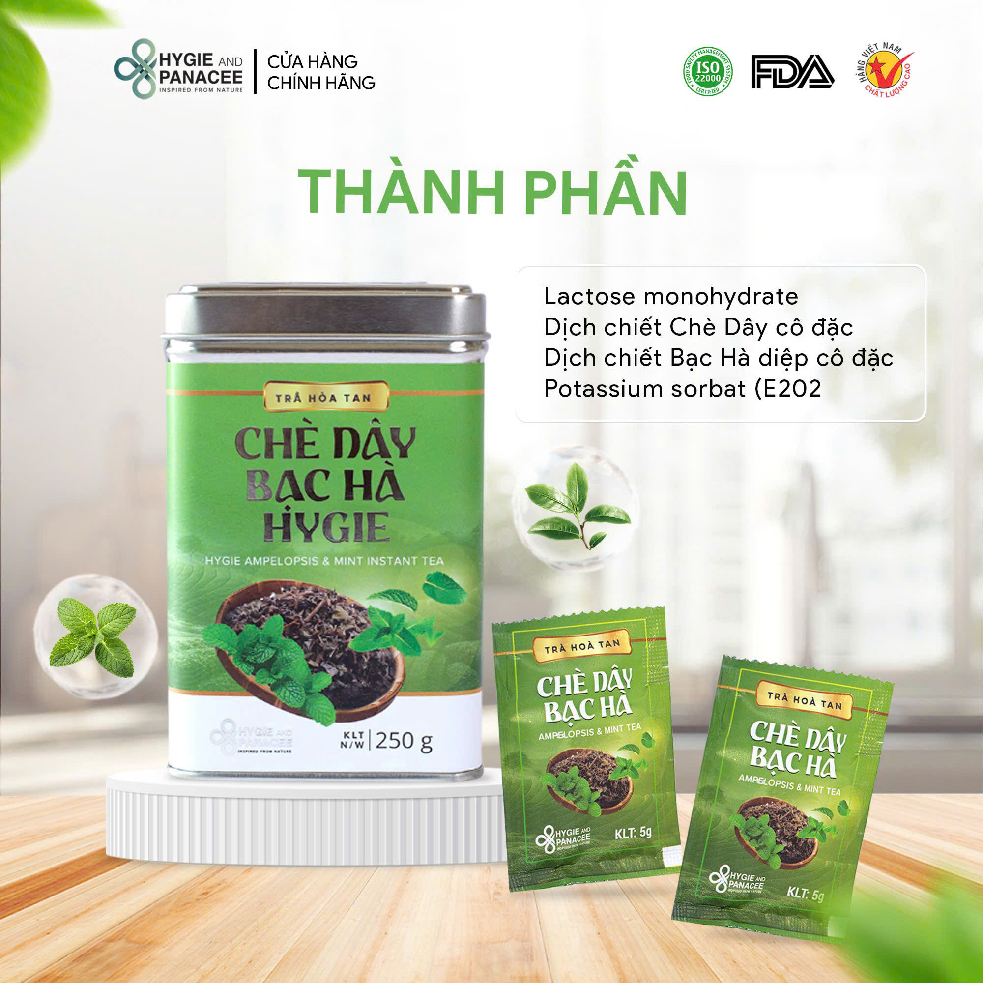 Trà Chè Dây Bạc Hà Hygie Hỗ Trợ Giảm Đau Dạ Dày 120g/150g/250g - Ảnh 3