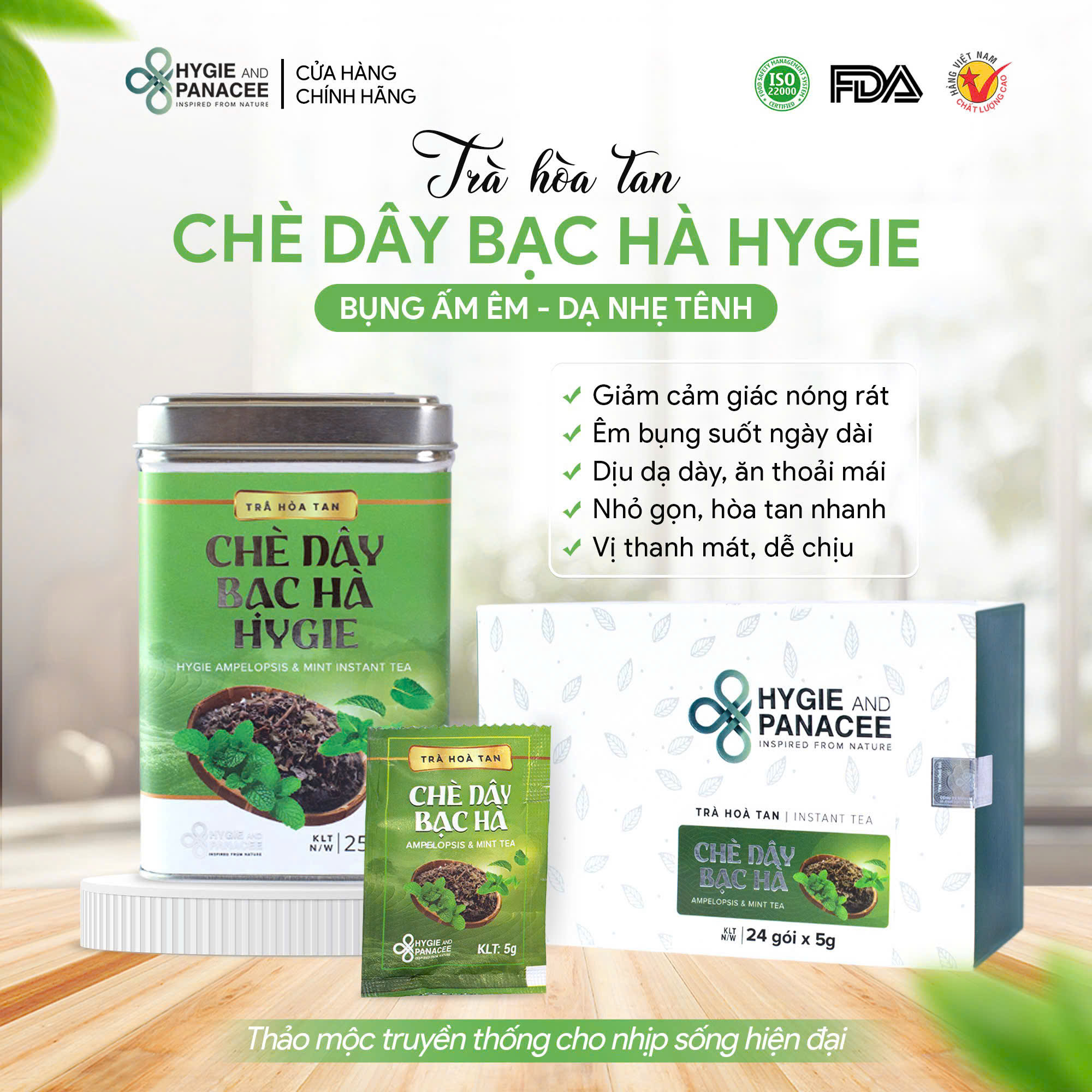 Trà Chè Dây Bạc Hà Hygie Hỗ Trợ Giảm Đau Dạ Dày 120g/150g/250g - Ảnh 2