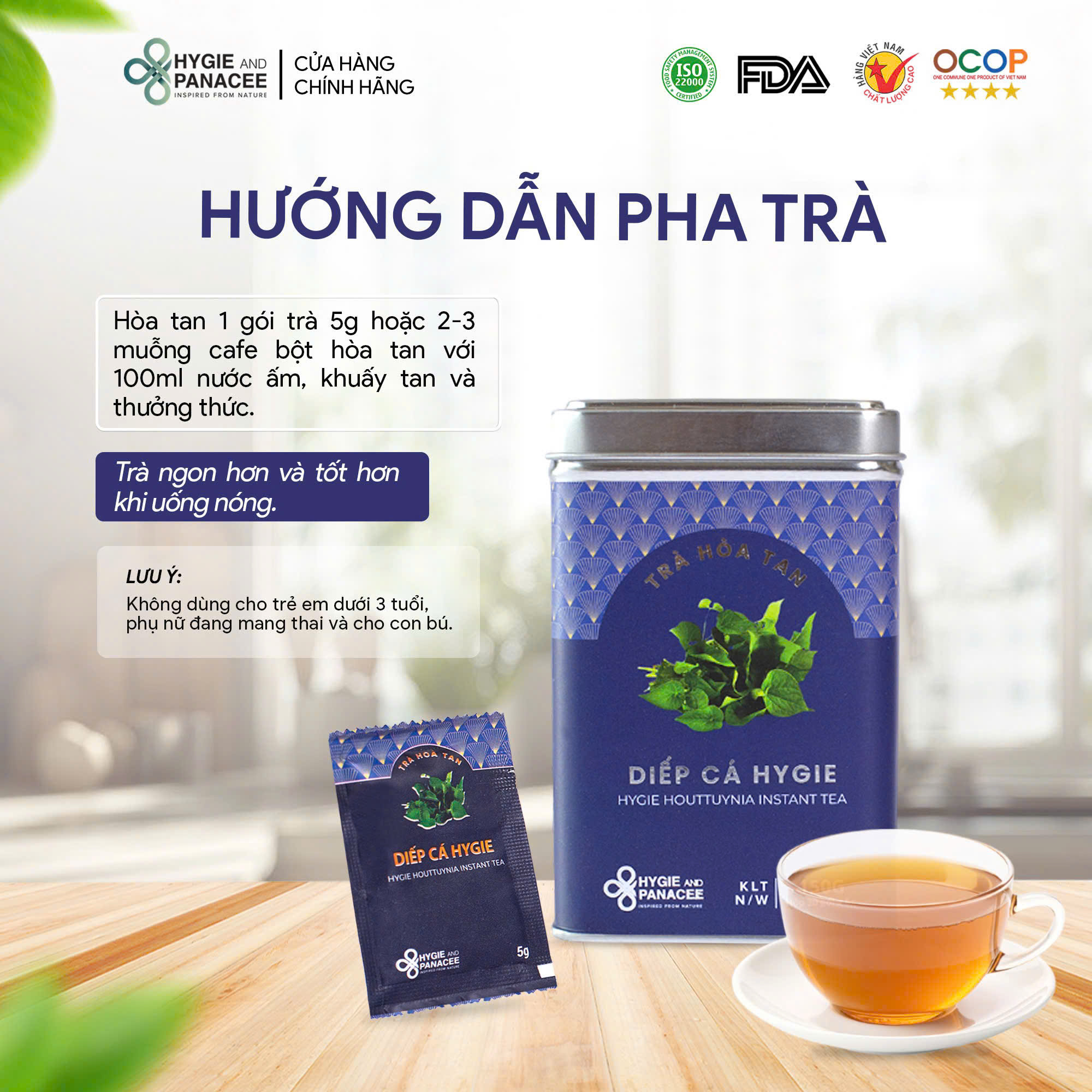 Trà Diếp Cá Hòa Tan Hygie 120g/150g/250g - Ảnh 4