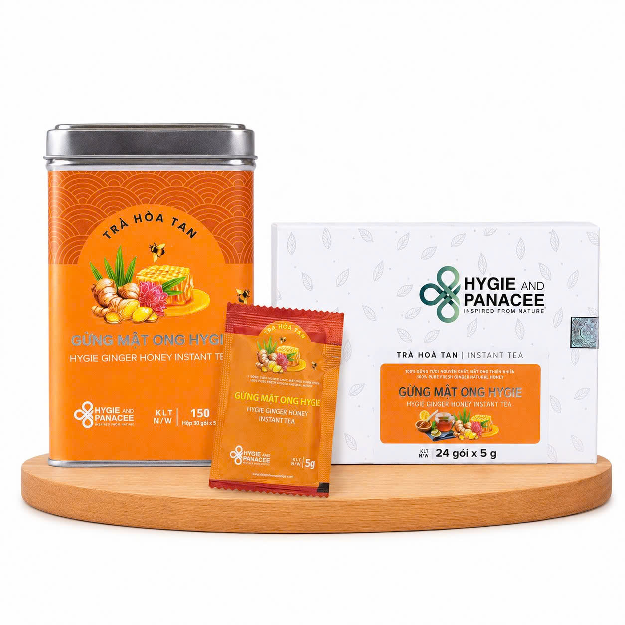 Trà Gừng Mật Ong Hòa Tan Hygie 120g/150g/250g