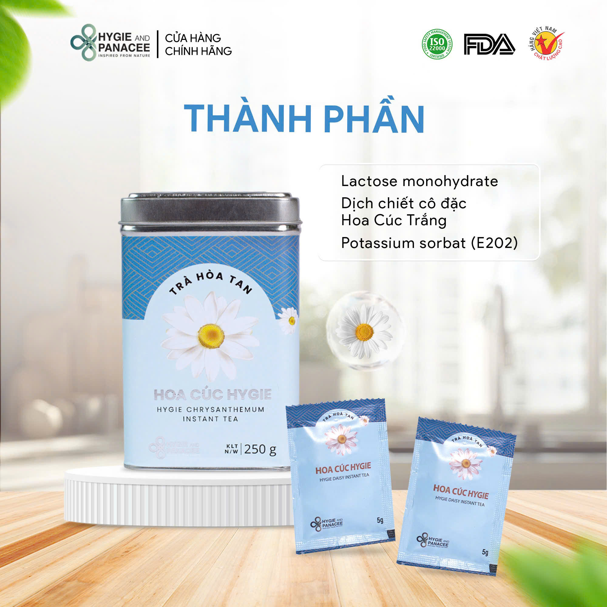 Trà Hoa Cúc Hòa Tan Hygie 120g/150g/250g - Ảnh 3