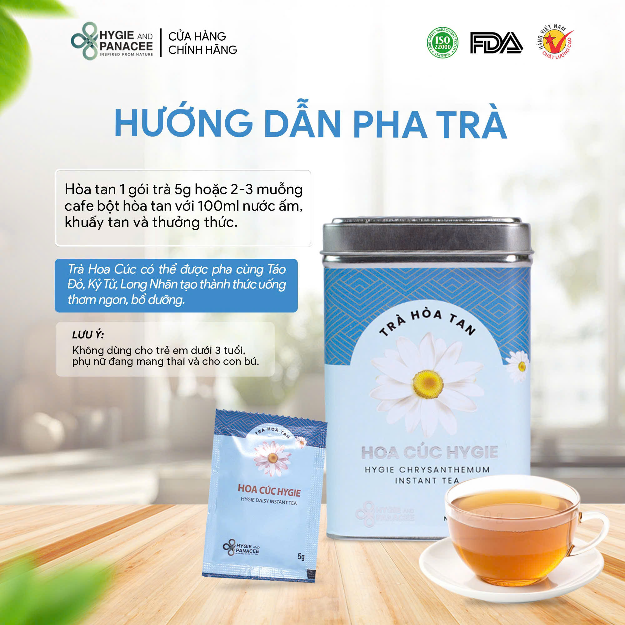 Trà Hoa Cúc Hòa Tan Hygie 120g/150g/250g - Ảnh 4