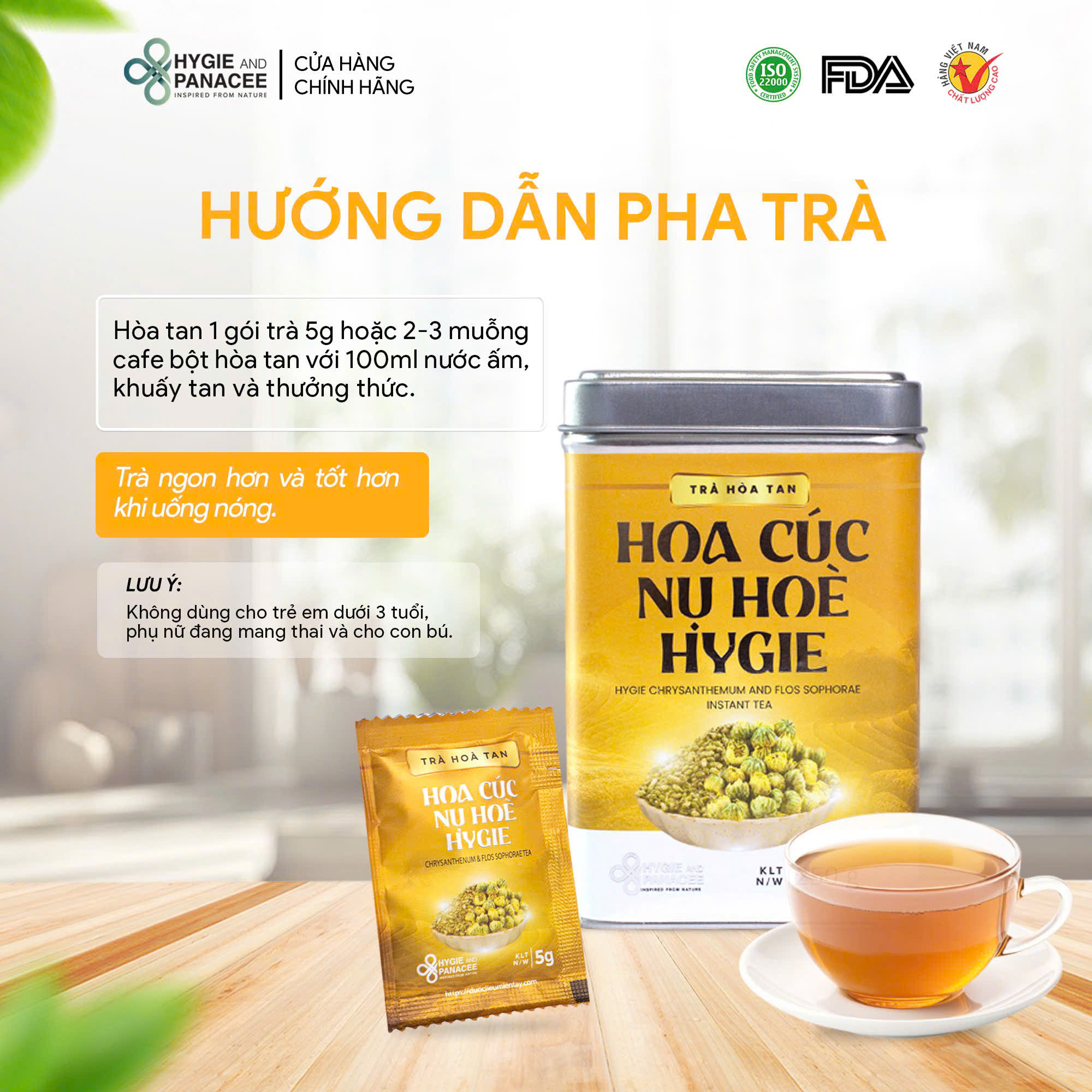 Trà Hoa Cúc Nụ Hòe Hygie Hỗ Trợ Điều Hòa Huyết Áp 120g/150g/250g - Ảnh 3