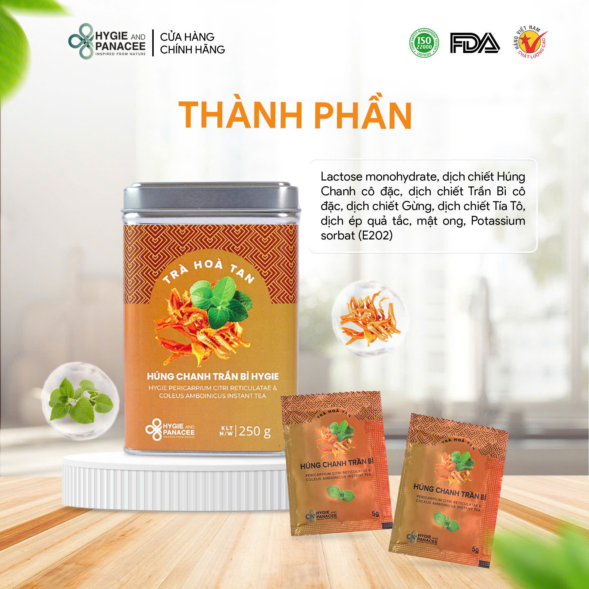 Trà Húng Chanh Trần Bì Hygie 120g/150g/250g - Ảnh 3