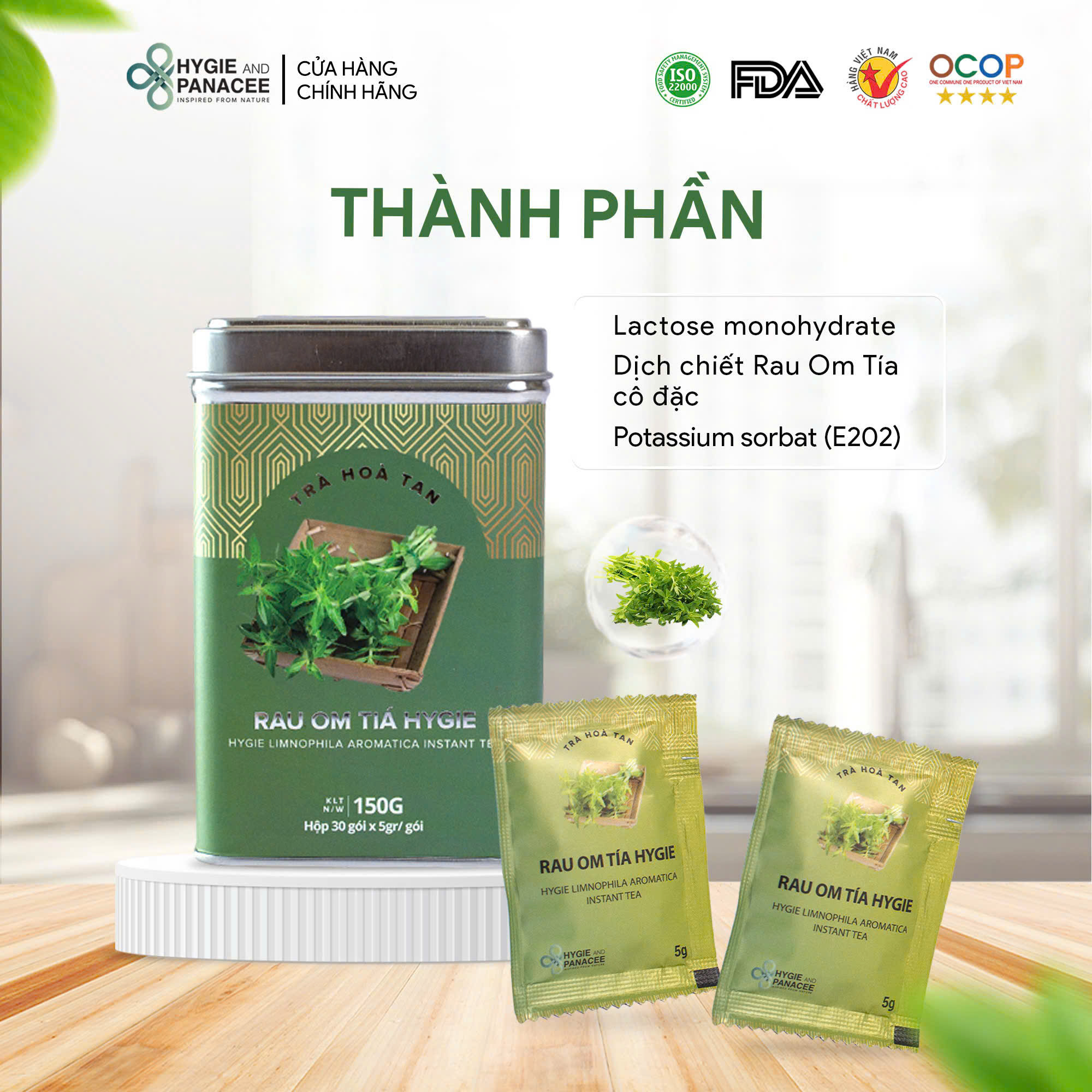 Trà Rau Om Tía Hygie Hỗ Trợ Ngăn Ngừa Sỏi Thận 120g/150g/250g - Ảnh 4